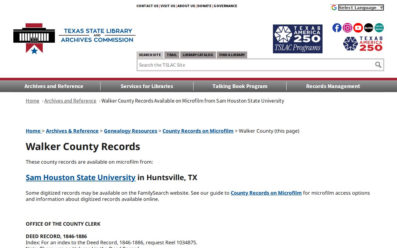 Huntsville previous residents Walker County microfilm records guide