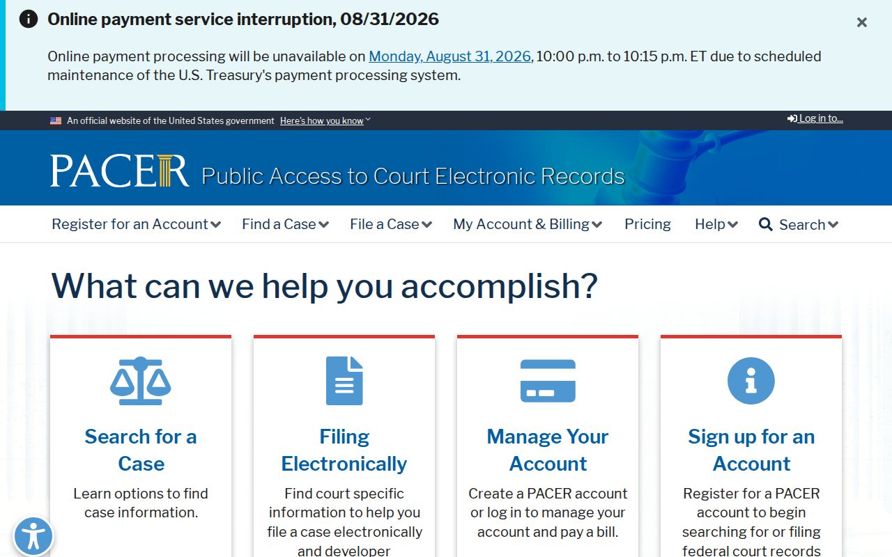 Huntsville resident lookup PACER federal court search