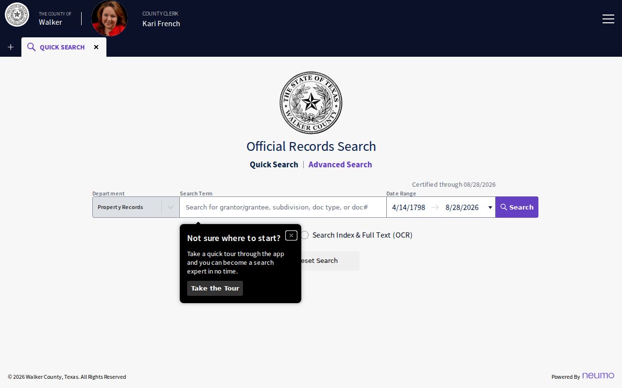 Huntsville street directory Walker County Clerk official records search